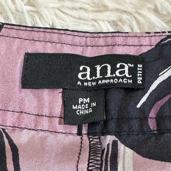 a.n.a. Black and Purple 100% Silk Pleated Blouse Sz Petite Medium - Picture 4 of 9